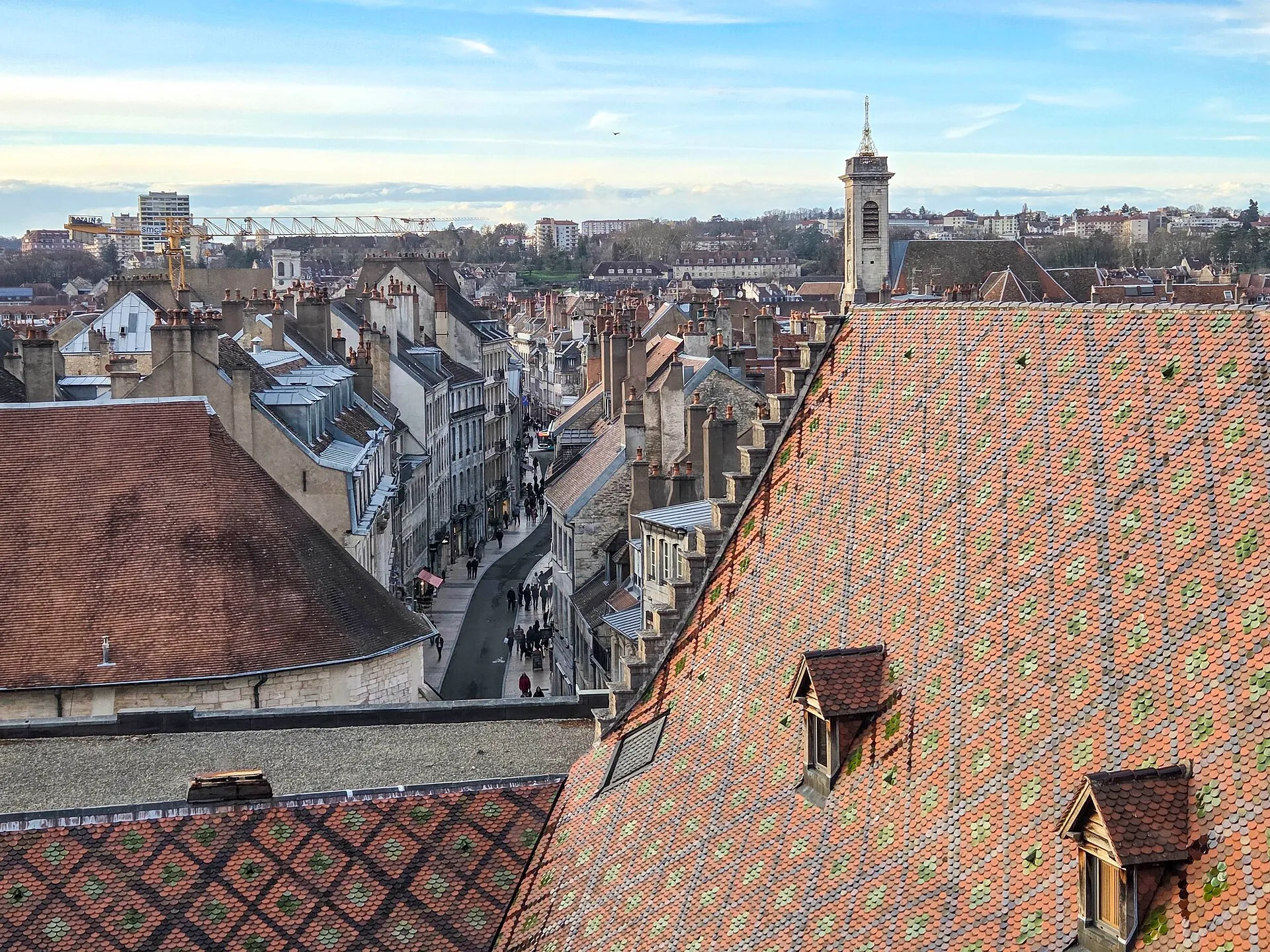 Le centre ancien de Besançon, vu depuis le palais Granvelle